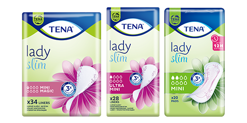 Záber balenia produktov TENA Lady Slim Záber balenia produktov TENA Lady Slim